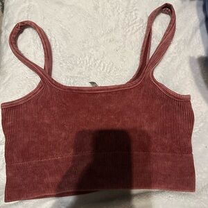 Ribbed Pink Crop Top Zenana Outfitters L/XL